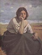 Jean Baptiste Camille  Corot, Moissonneuse tenant sa faucille (mk11)